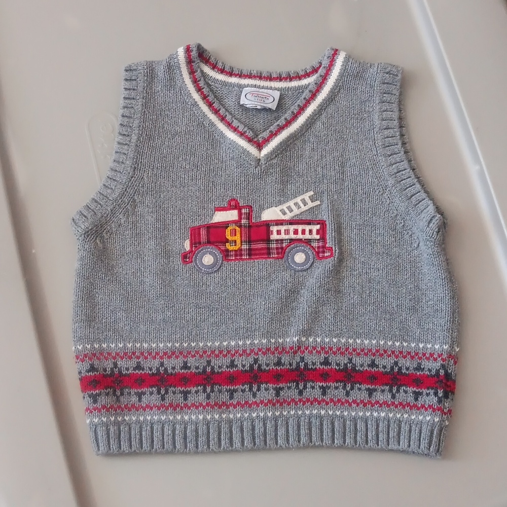 Talbots firetruck sweater vest